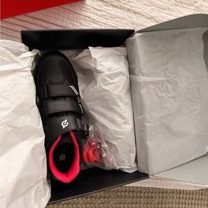 Black and Red Peloton Cycling Shoes